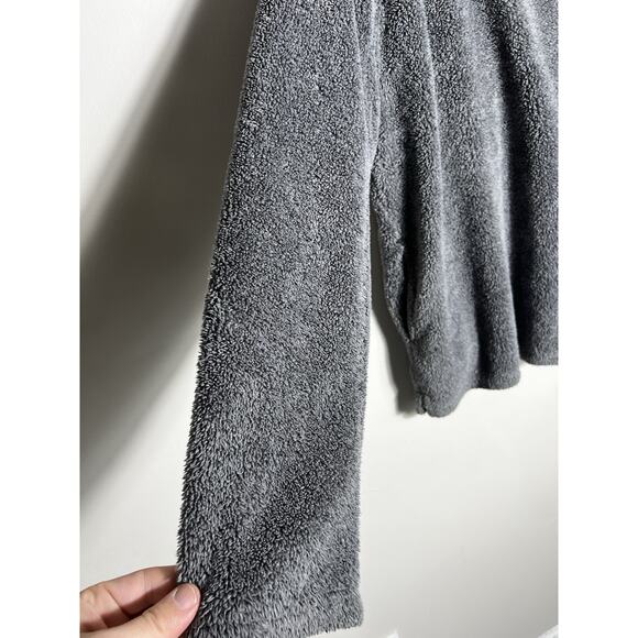 Clemson Sherpa Pullover By Three Square 1/4 Zip Sz. L Grey Tiger Paw Warm Soft - Picture 5 of 13